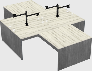 Quad l-shaped office desks