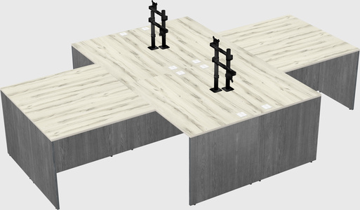 Quad l-shaped office desks