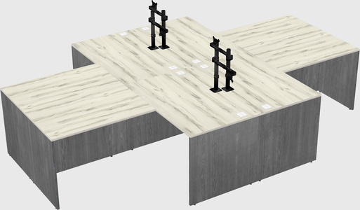 Quad l-shaped office desks