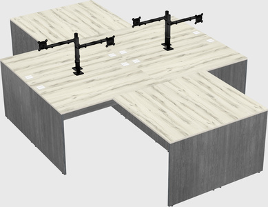 Quad l-shaped office desks