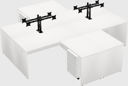 Quad l-shaped office desks