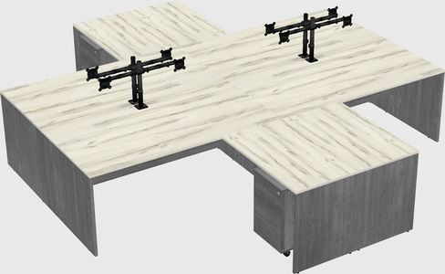 Quad l-shaped office desks