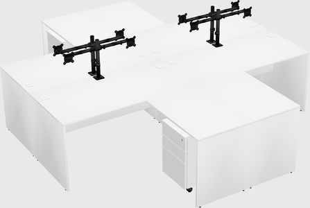 Quad l-shaped office desks