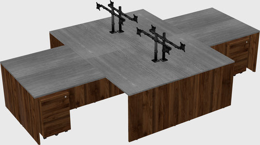 Quad l-shaped office desks