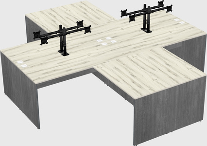 Quad l-shaped office desks