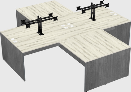 Quad l-shaped office desks