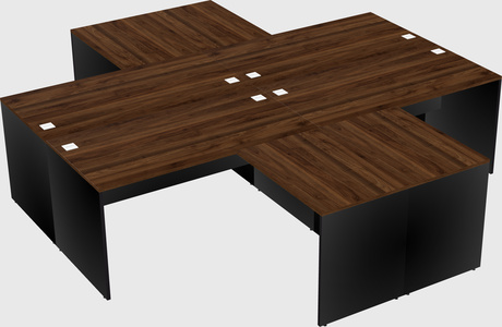 Quad l-shaped office desks