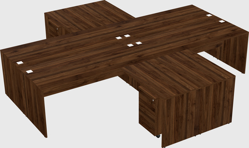 Quad l-shaped office desks
