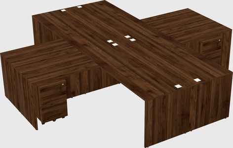 Quad l-shaped office desks