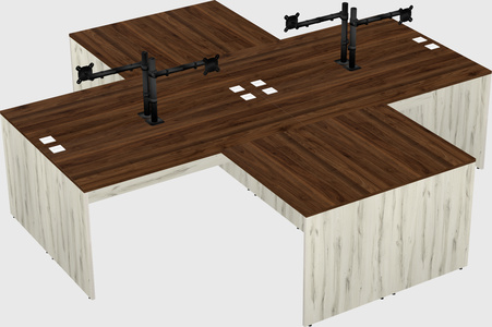 Quad l-shaped office desks