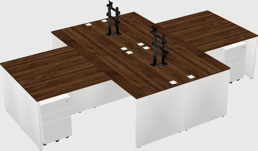 Quad l-shaped office desks
