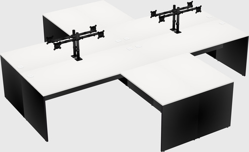Quad l-shaped office desks