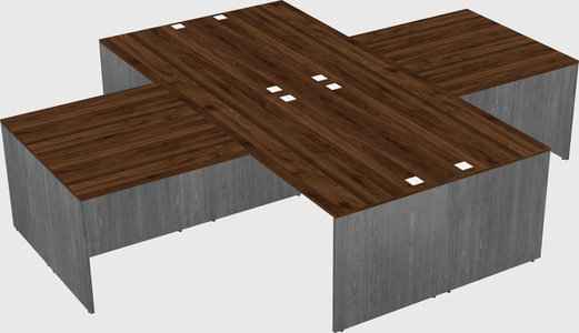 Quad l-shaped office desks