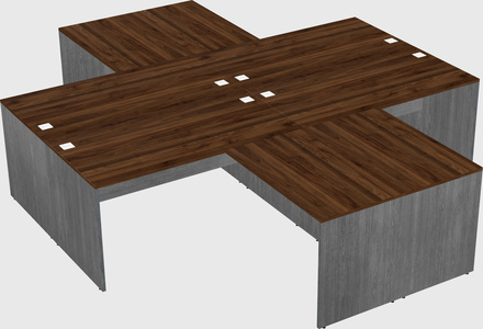 Quad l-shaped office desks