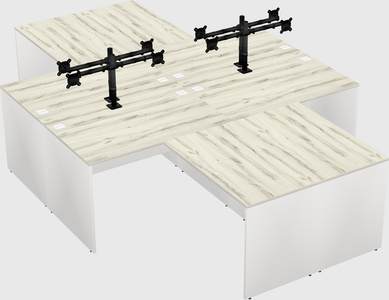 Quad l-shaped office desks