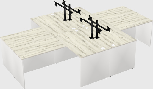 Quad l-shaped office desks