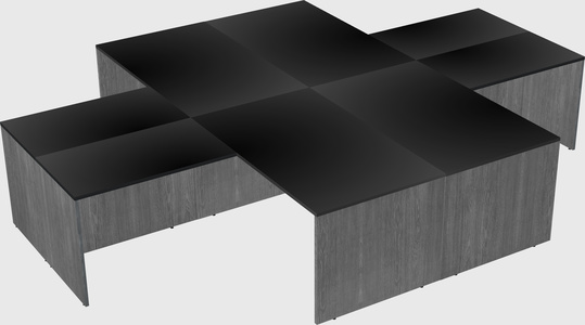 Quad l-shaped office desks