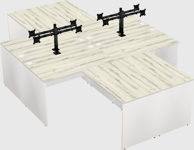 Quad l-shaped office desks