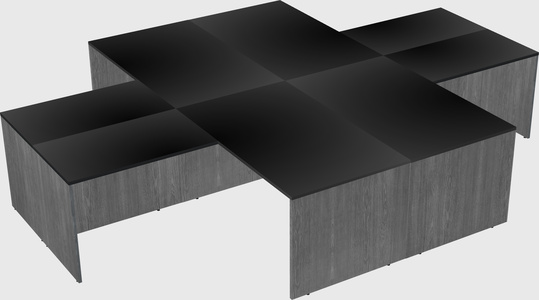 Quad l-shaped office desks