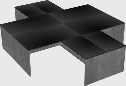 Quad l-shaped office desks