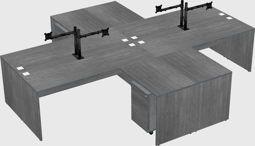 Bureaux de bureau quadruples en forme de l