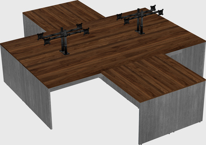 Quad l-shaped office desks