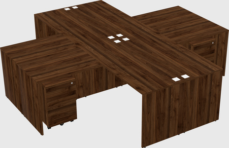 Quad l-shaped office desks