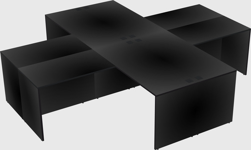 Quad l-shaped office desks