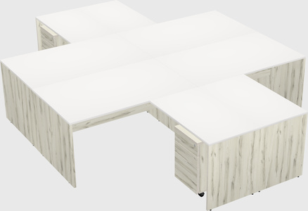Quad l-shaped office desks