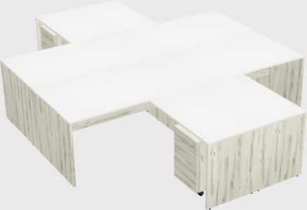 Quad l-shaped office desks
