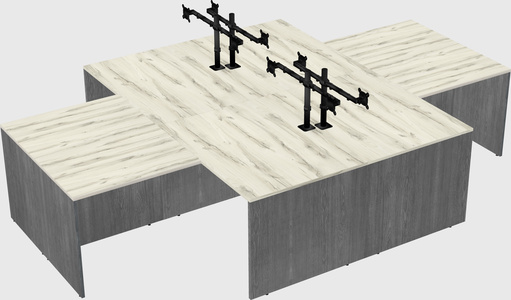Quad l-shaped office desks