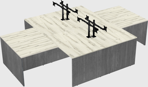 Quad l-shaped office desks