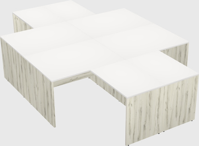 Quad l-shaped office desks