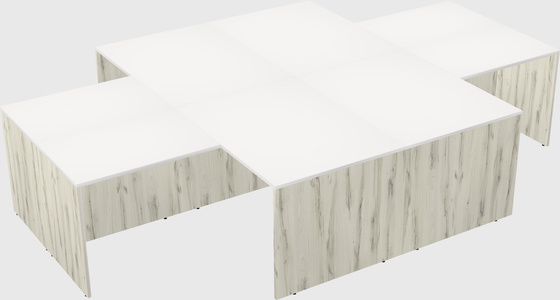Quad l-shaped office desks