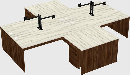 Quad l-shaped office desks