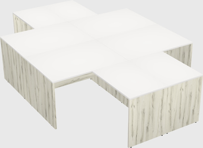 Quad l-shaped office desks