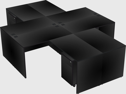 Quad l-shaped office desks