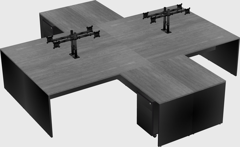 Quad l-shaped office desks