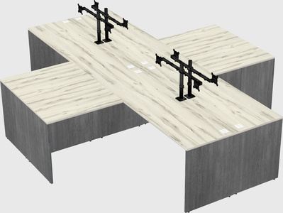 Quad l-shaped office desks