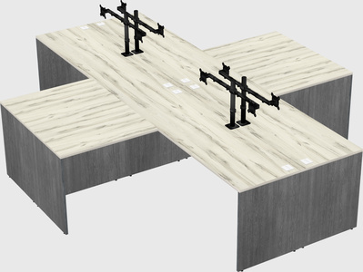 Quad l-shaped office desks