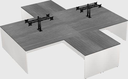 Quad l-shaped office desks
