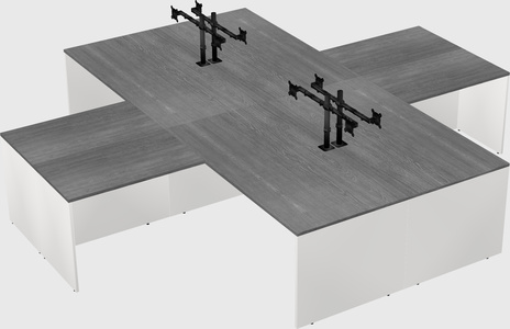 Quad l-shaped office desks