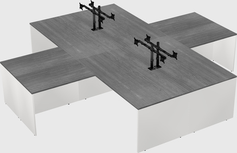 Quad l-shaped office desks