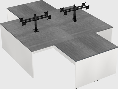 Quad l-shaped office desks