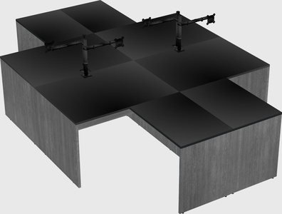 Quad l-shaped office desks