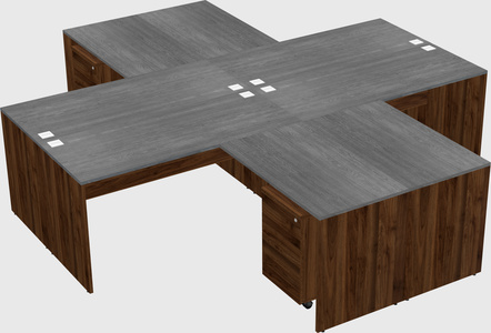 Quad l-shaped office desks