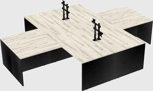 Quad l-shaped office desks