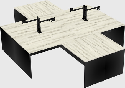 Quad l-shaped office desks