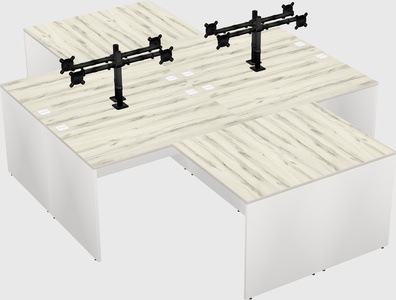 Quad l-shaped office desks