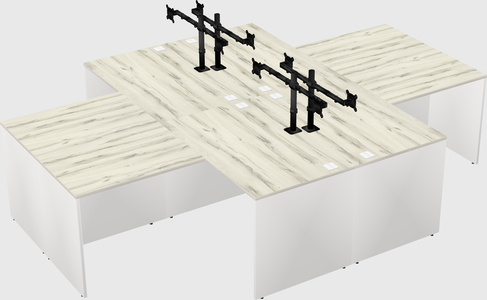 Quad l-shaped office desks